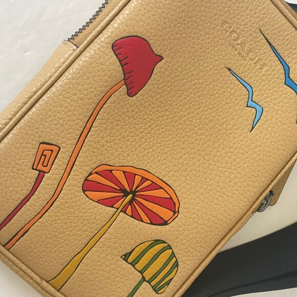 Coach X Observed By Us Aden Crossbody Bag Tan Leather Shoulder CU543 - Picture 3 of 9